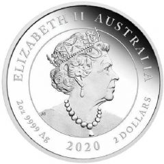 2 Dollars - Elizabeth II 6th Portrait - Year of the Mouse - Silver Coin
