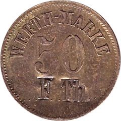 50 Pfennig Werth-Marke, Countermarked `F Th`