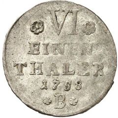 ⅙ Thaler - Victor II Frederick Seven Years` War - Mule