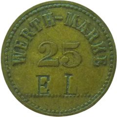 25 Pfennig Werth-Marke, Countermarked `EL`