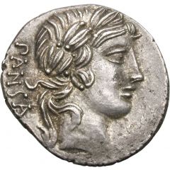 Denarius Vibia: Gaius Vibius Pansa, PANSA / C•VIBIVS•C•F, quadriga right