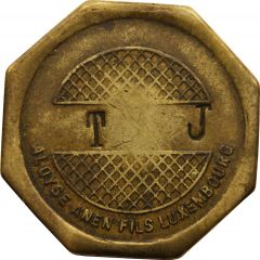 Token - Aloyse Anen Fils Luxembourg countermarked `T J`