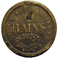 Jeton des bains de la Rue Saint-Marcel, Lyon, XIXe s.