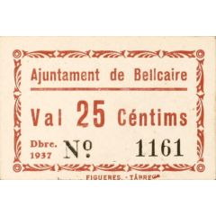 25 Céntimos Bellcaire d`Urgell