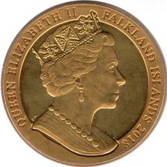 1 Crown - Elizabeth II Sapphire Coronation, Gold Plated with Sapphire inlay