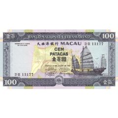 100 Patacas Banco Nacional Ultramarino