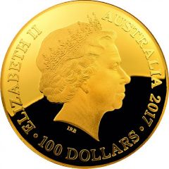 100 Dollars - Elizabeth II 4th Portrait - Celestial Dome - Southern Sky - Gold Proof