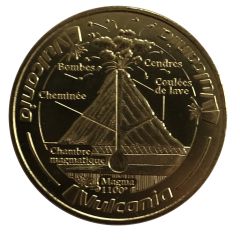 Monnaie de Paris Tourist Token - Vulcania Volcan en coupe - Eruption