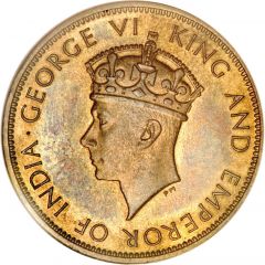 1 Penny - George VI With `King and Emperor`, Small Head