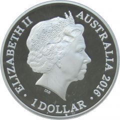 1 Dollar - Elizabeth II 4th Portrait - Year of the Monkey - Large Silver Proof