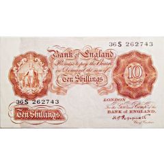 10 Shillings Series A, Britannia, without thread