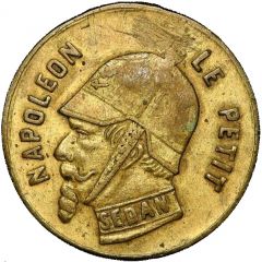 Jeton - Défaite de Sedan Module de 2 Centimes satirique, Napoléon III Le Petit
