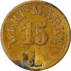 15 Pfennig Wert-Marke , Countermarked `L`