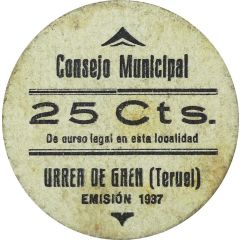 25 Céntimos Urrea de Gaén