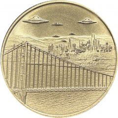 1 Ounce Silver - Intaglio Mint UFOs over San Francisco