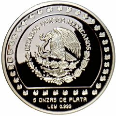 10 Nuevos Pesos Piedra de Tizoc - 5 oz Silver Bullion