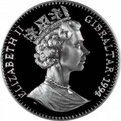 1 Crown - Elizabeth II First Man on the Moon - Saturn Rocket, Silver Proof