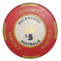 Token/Chip - 5 Dollars - Crown Melbourne Casino Chip