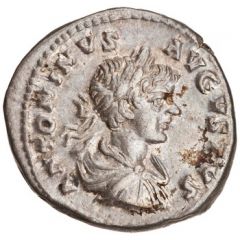 Denarius - Caracalla VIRT AVGG, Virtus