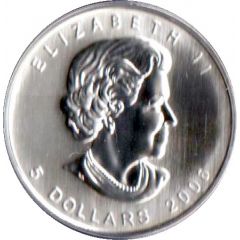 5 Dollars - Elizabeth II 1 oz. Silver Maple