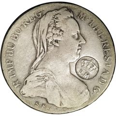 920 Réis Countermark `Crowned P.M` over 1 Thaler/Austria