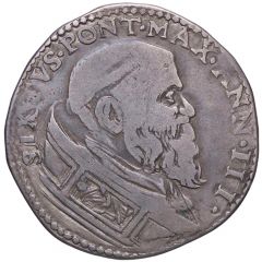 1 Testone - Sixtus V S.Peter, Bust