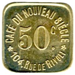 50 Centimes Café du Nouveau Siecle - Paris [75]
