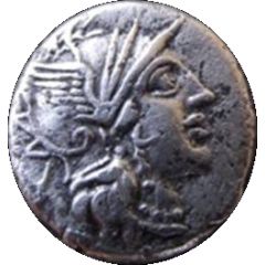 Denarius Plutia: Gaius Plutius, C•PLVTI ROMA
