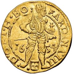 1 Ducat - Ferdinand II/III Four lines reverse