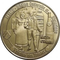Jeton touristique - Atelier des trésors - Alsace région culturelle et historique - La cigogne