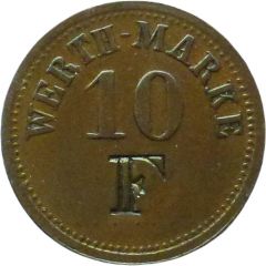 10 Pfennig Werth-Marke, Countermarked `F`