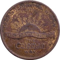 Token - Golden Gate Exposition - Coleman Lamp And Stove Co.