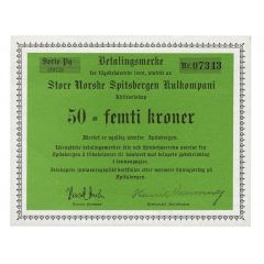 50 Kroner Great Norwegian Spitsbergen Coal Company