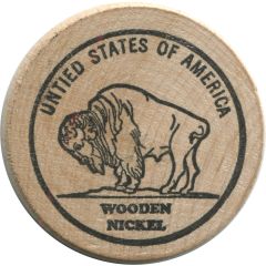 Wooden Nickel - A Nice Little Old Lady Marshall, Illinois