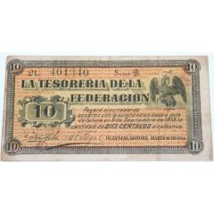 10 Centavos La Tesorería de la Federación, Guaymas