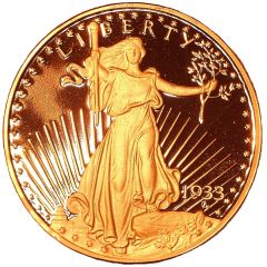 20 Dollars `Saint-Gaudens - Double Eagle 1933` Copy