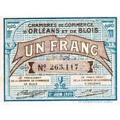 1 Franc - Chambres de Commerce d`Orléans 45) et de Blois (41)