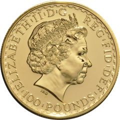 100 Pounds - Elizabeth II 4th portrait, 1 oz Fine Gold