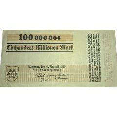 100 000 000 Mark Thüringische Staatsbank