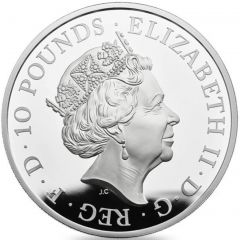 10 Pounds - Elizabeth II Unicorn of Scotland, Silver Piedfort