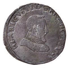 Teston with bare head - Henry II Posthumous, Lyon mint