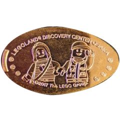 Elongated Coin - LegoLand discovery center Two Lego minifigures; Osaka