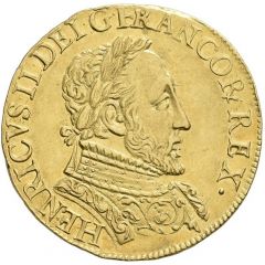 Double Gold Henri in the name of Henry II, 3rd type