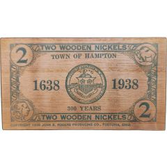 2 Wooden Nickels - Town of Hampton Hampton, New Hampshire