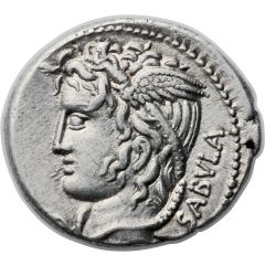 Denarius Cossutia: Lucius Cossutius Sabula, SABVLA / L•COSSVTI•C•F