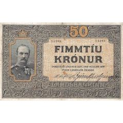 50 Krónur - Frederik VIII Landssjóður Íslands