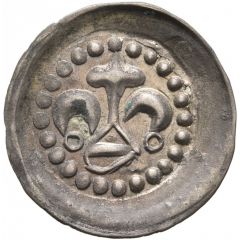 1 Pfennig `Lilienpfennig` shield angled at right