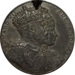 Medal - Edward VII Coronation, Spink, white metal, 40mm
