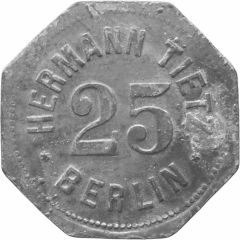 25 Pfennigs - Berlin Hermann Tietz