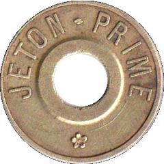 Jeton Prime inscribed both sides, with 2 flowers